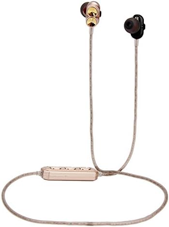 Bluetooth Headphones,Two Drive Units，HD Sound with Bass, Best Wireless Sports Earphones with Mic, IPX7 Waterproof, Noise Cancelling, Secure Fit, Up to 7 Hours of Play for iPhone Android(Gold)