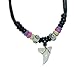 exoticdream Real Shark Tooth Necklace Reggae Rasta Jamaican Surfer Hawaiian Beach Men - Color Wood Bead