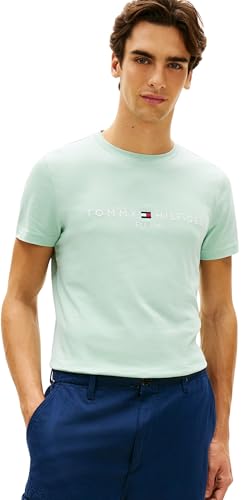 Uomo T-Shirt Maniche Corte Slim Fit, Verde (Crushed Mint), M