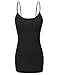 RT1002 Ladies Adjustable Spaghetti Strap Basic Long Cami Tank Top Black L