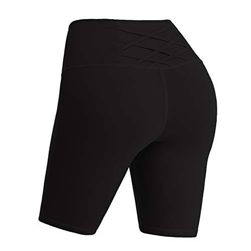 YASEN 3 Pack Womens Yoga Shorts High Waisted Tummy Control Workout Shorts for Women Black