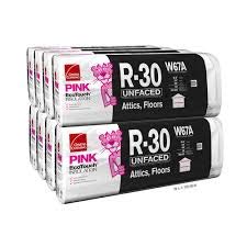 Owens Corning R30 Pink Fiberglass Attic Batt Insulation (Faced, 30 by 24) 8 Bags, 704 Square feet