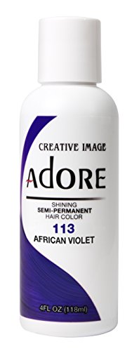 Adore Semi-Permanent Haircolor #113 African Violet 4 Ounce (118ml) (Best Hair Dye For African Hair)