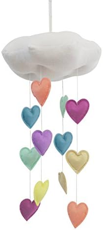 ceiling mobile,Famtasme Cloud and Heart Mobile Children's Room Decoration Hanging Decor Baby Developmental Crib Toy