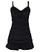 Septangle Bathing Suits for Women High Waist Plus Size Swim Dress Black Swimwear Skirts Swimsuits (US 12, Black)