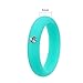 Women Silicone Wedding Band with Rhinestone for Athletes, Thin Rubber Ring Alternative Workout - Black, Purple, Pink, Hot Pink, Lime Green/Teal