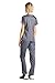 Dagacci Medical Uniform Women's Scrubs Set Stretch Contrast Pocket Pewter M