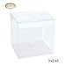 Mose Cafolo 50pcs 3x3x3 inches (7.6x7.6x7.6cm) Clear Plastic Candy Gift Boxes Thick PVC Anti Scratch Transparent Cube Box For Holiday Wedding Party Favor