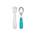 OXO Tot On-The-Go Fork & Spoon Set, Aqua