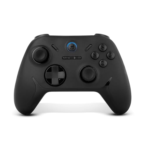 KADOER— Mando Inalámbrico Bluetooth 5.0, 15 Botones, 4 niveles de Vibración dual, 187 gramos, Indicador LED nivel batería, Compatible con PC/Switch/Switch 2/iOS/Android, Negro