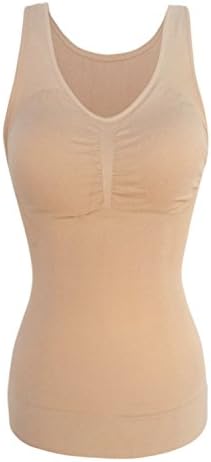 ShaperMaker Women Tank Top Light Control Smoothing Basic Cami with Built in Bras