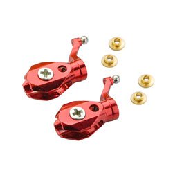 Aluminum Main Blade Grip Set, Red: Blade MCPX