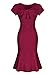 Jabey Women's Bow Tie Short Sleeve Dress with Decorate Belt