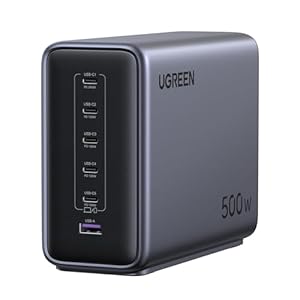UGREEN 500W 充電器 type-c 卓上 急速【単ポート240W 高出力】GaN PD3.1 240W 6ポート
