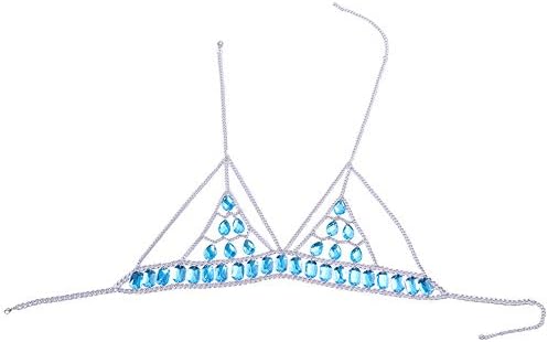 Challen,Swimwear for Ladies Tankini Set, Women Nightclub Party Body Chain Jewelry Bikini Waist Gold Belly Beach
