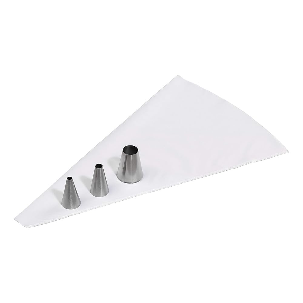 Tala Reuseable Icing Bag with 3 Stainless Steel Open Tip Nozzles, Perfect for Decorating Cupcakes and Large Cakes, Can be Used for Piping Choux Pastry and Other Foods Like Mashed Potato