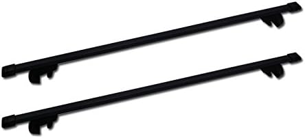UNIVERSAL ALUMINUM ROOF RACK 54" MAX CROSS BARS WITH ADJUSTABLE CLAMPS &amp; LOCKS ( BLACK)