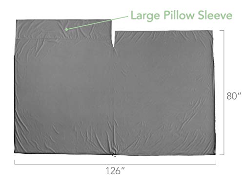 Pike Trail Sleeping Bag Liner - Travel and Camping Sheet, Lightweight and Compact Insert with Full Length Zipper and Guarantee (Silver Bullet, X-Large 86" L x 63" W) - Thumbnail 6