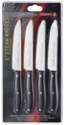 Mundial BP9130-5E 4 Piece Matrix Steak Knife Set, Black
