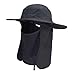 Asy Outdoor Sun Hat UPF 50 Protection Boonie Waterproof Fishing Cap for Men & Women Face Cover Summer Removable Mesh Neck Face Flap Hat
