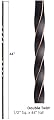 1 Pcs. 44" x 1/2" Double Twist Iron Balusters Iron Spindles Metal Stair Parts Hollow. (Oil Rubbed Copper)