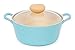 Neoflam Retro 3qt Non-Stick Ceramic Coated Stockpot with Integrated Steam Vent Glass Lid, Silicone Hot Handle Holder Included, Saute Pot, Casserole, Dutch Oven, Cookware for Pasta, Stew, Mint Blue