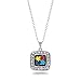 Inspired Silver - Autism Awareness Jigsaw Charm Necklace for Women - Silver Square Charm 18 Inch Necklace with Cubic Zirconia Jewelry
