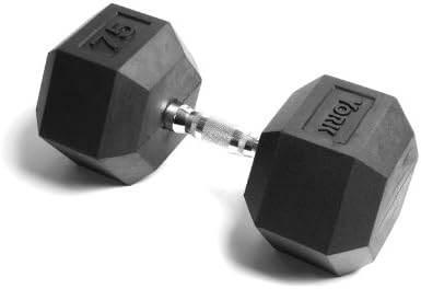 York Fitness Juego de Mancuernas de Goma Hexagonal (5 – 100 Libras ...