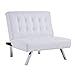 Homegear Split Back PU Leather Accent Chair/Flat Recliner White