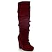 Spirit Moda Emma-1 Women's Slouchy Platform Wedge Heel Knee High Boots