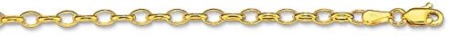 14K Yellow Gold Oval Cable Rolo Link Pendant Chain And Bracelet