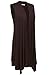 Meaneor Women's Lightweight Sleeveless Open Front Drape Cardigan Brown XXL
