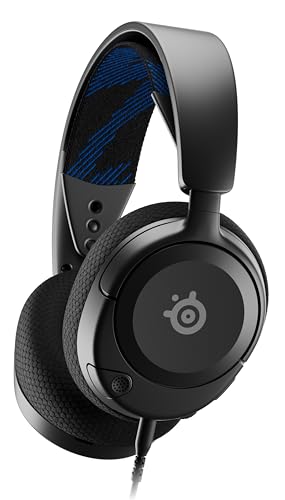 SteelSeries ゲーミングヘッドセット ヘッドホン PlayStation 5専用モデル Arctis Nova 1P 軽量 有線 密閉型 双方向マイク ノイズキャンセリング 空間オーディオ Hi-Fiサウンド 調整可能 61611 ブラック