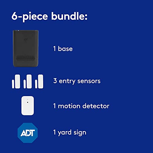 ADT 6 Piece Wireless Home Security System DIY Installation Optional