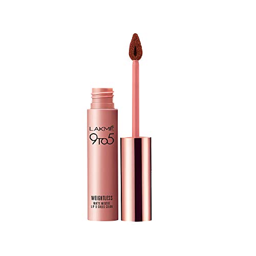 Lakme 9 to 5 Weightless Mousse Lip & Cheek Color, Burgundy Lush, 9 g 1 Lakme 9 to 5 Weightless Mousse Lip & Cheek Color, Burgundy Lush, 9 g