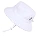 JAN & JUL Kids Foldable Summer Sunhat 50 UPF, Drawstring Adjustable, Stay-on Chin Strap (L/XL: 2-12Y, Bucket Hat: White)