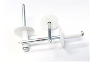 Racer's Speed Shop White 3/16" Rivet Large Flange Aluminum Head Steel Mandrel Blind Pop Rivets 50 pk