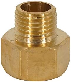 BSP Connector SENRISE 2PCS Brass Reducer Connector Female Male BSP Thread Tap Pipe Adapter for Hose Pipe (3/8" Male to 1/2" Female)