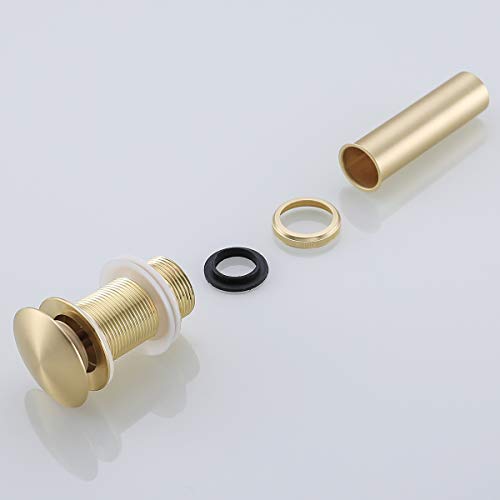 RANDOM Bathroom Faucet Vessel Vanity Sink Pop Up Drain Stopper without Overflow, Brushed Gold(Pop Up Drain Brushed Gold)