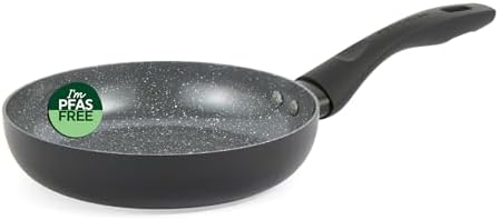 BW12901EU7 Sartén de cerámica de mármol de 20 cm – Sartén antiadherente de omelette/huevo con revestimiento de cerámica de mármol metálico, apto para inducción