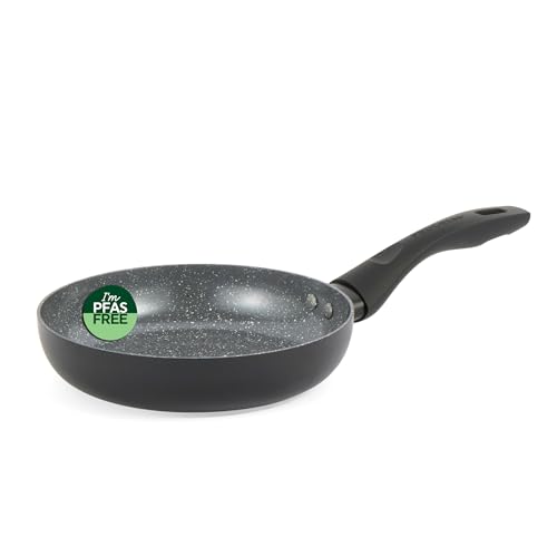 BW12901EU7 Sartén de cerámica de mármol de 20 cm – Sartén antiadherente de omelette/huevo con revestimiento de cerámica de mármol metálico, apto para inducción