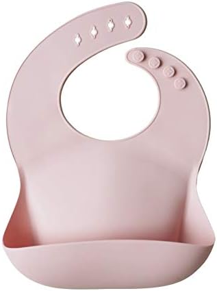 Mushie Baby Silicone Bib, Blush, One Size (Pack of 1)