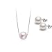 Cat Eye Jewels S925 Sterling Silver Box Chain Freshwater Shell Pearl Pendant Necklace & Earrings Set C001