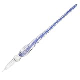 Molshine Handmade High Borosilicate Glass Glass Dip Pen Glass Signature Pen Business Present (Ink Blue)