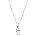 chelseachicNYC Crystal Treble Clef Music Note Necklace Silver Clear