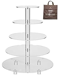 Jusalpha Large 5-Tier Acrylic Round Wedding Cake