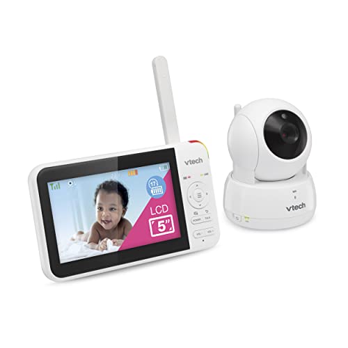 VTECH VM924 REMOTE PAN-TILT-ZOOM VIDEO BABY MONITOR, 5″ LCD SCREEN, UP TO 17 HRS VIDEO STREAMING, NIGHT VISION, UP TO 1000FT RANGE, SOOTHING SOUNDS, 2-WAY TALK, TEMPERATURE SENSOR,SECURED TRANSMISSION