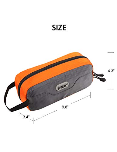 GOX Premium Toiletry Bag, Dopp Kit Case For Travel, Multifunction Organizer Pouch (Grey/Orange)