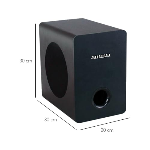 Aiwa Barra de Sonido 2.1 Canales 100W RMS con Subwoofer Integrado Bluetooth USB AUX RCA AWSBH1WW – Soundbar para TV de 1 m, Modo Manos Libres, Montaje Interior