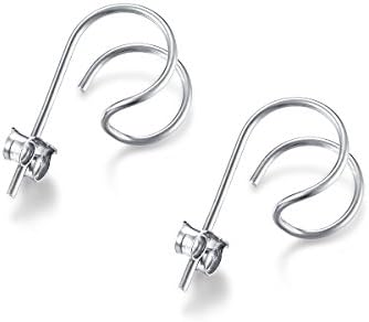 DOMILINA Minimalist Sterling Silver Hoop Hook Stud Earrings